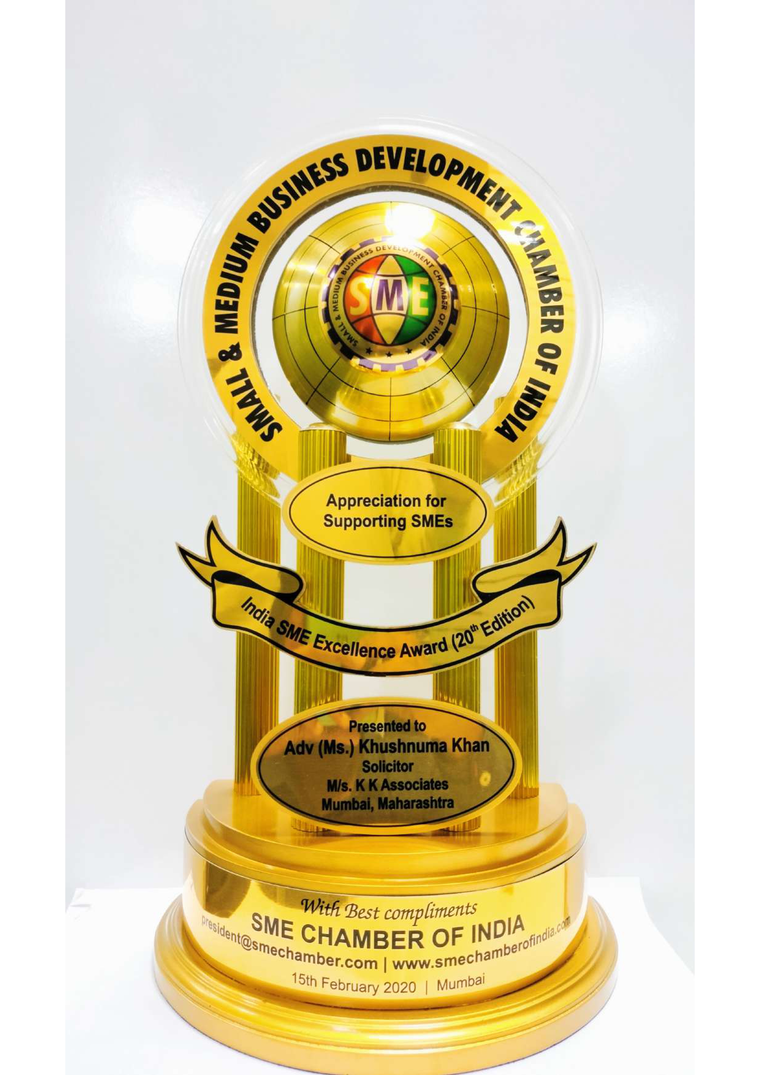 Indian Business Group Chamber of Commerce Award 2020 for Excellence in Legal Services
